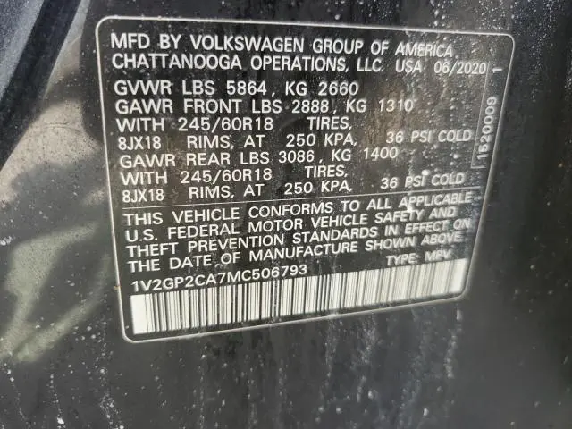 2021 VOLKSWAGEN ATLAS S  