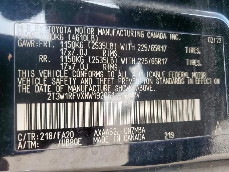 2022 TOYOTA RAV4 XLE  