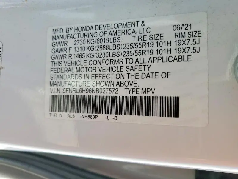 2022 HONDA ODYSSEY ELITE  