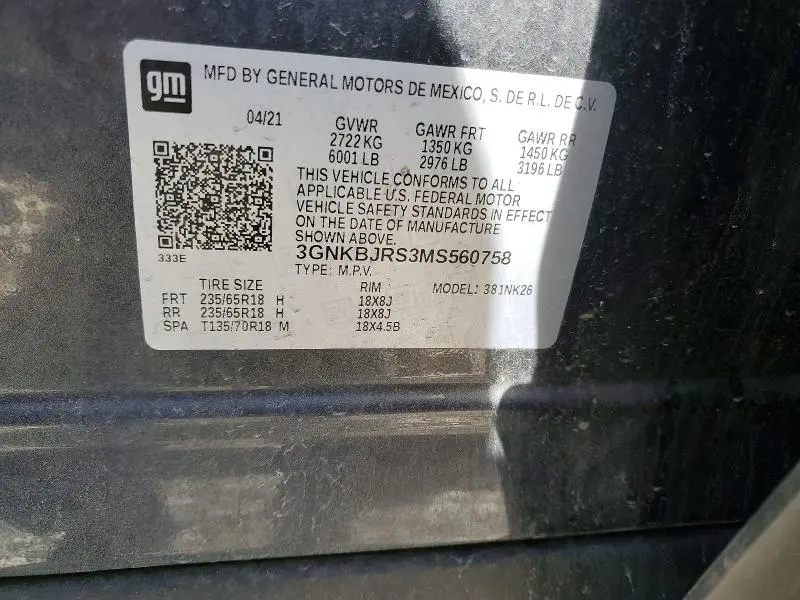 2021 CHEVROLET BLAZER 3LT  