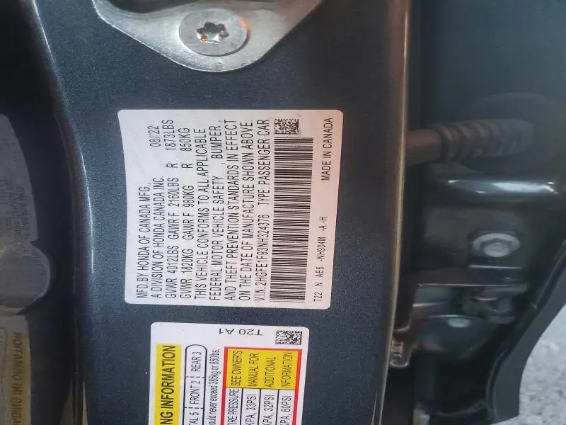 2022 HONDA CIVIC TOURING  