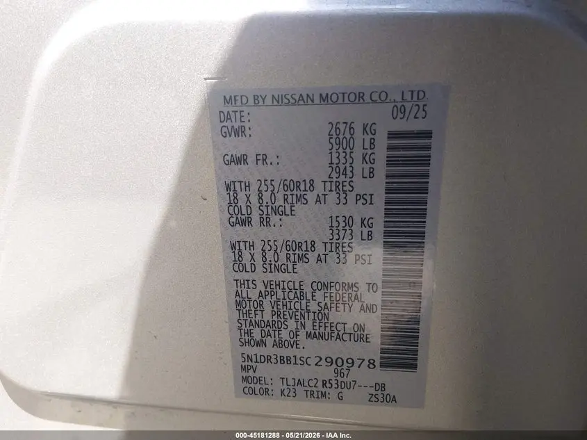 2025 NISSAN PATHFINDER SV FWD