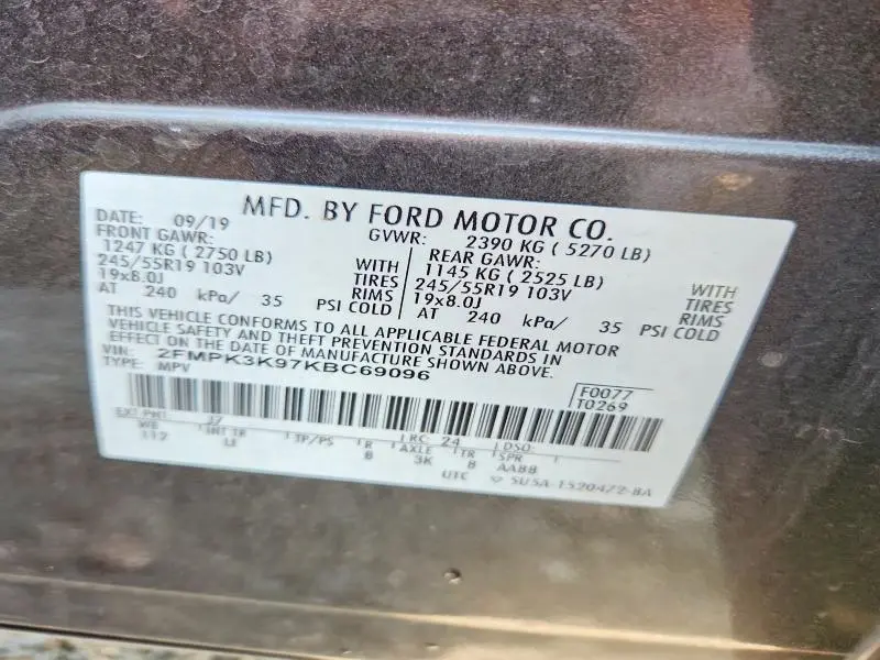 2019 FORD EDGE TITANIUM  