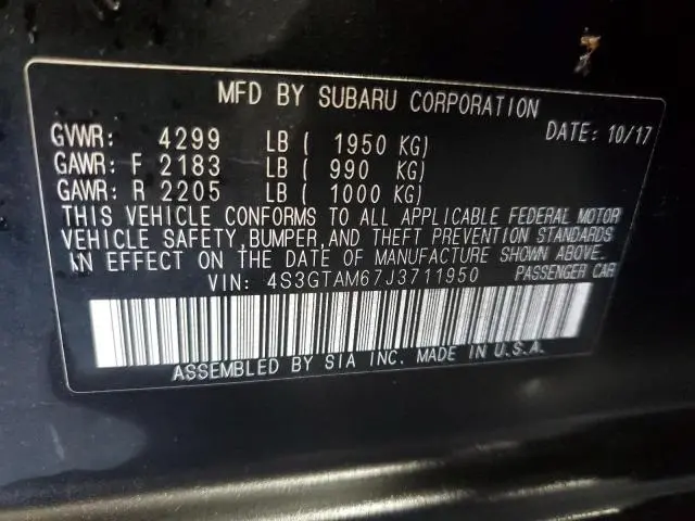 2018 SUBARU IMPREZA SPORT  