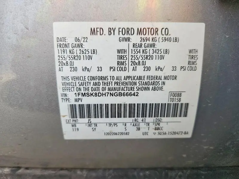 2022 FORD EXPLORER XLT  