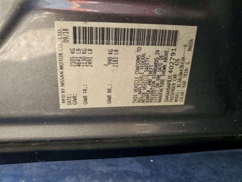 2018 NISSAN MAXIMA 3.5 S  