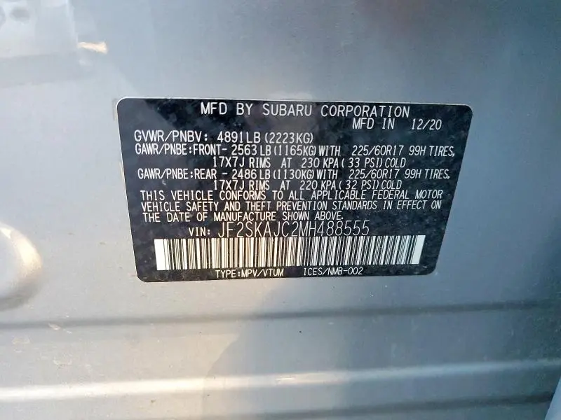 2021 SUBARU FORESTER PREMIUM  