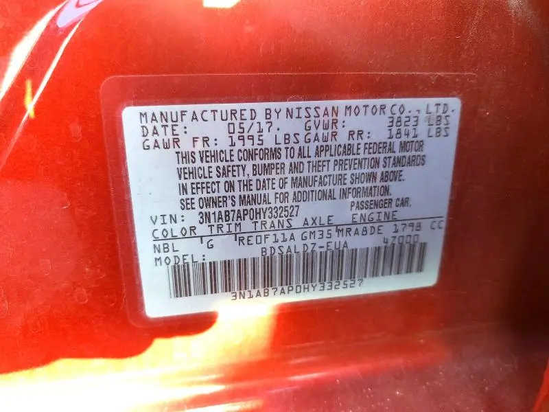 2017 NISSAN SENTRA SV  