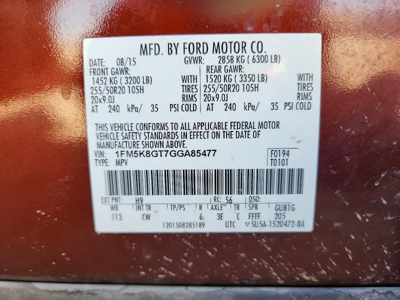 2016 FORD EXPLORER SPORT  