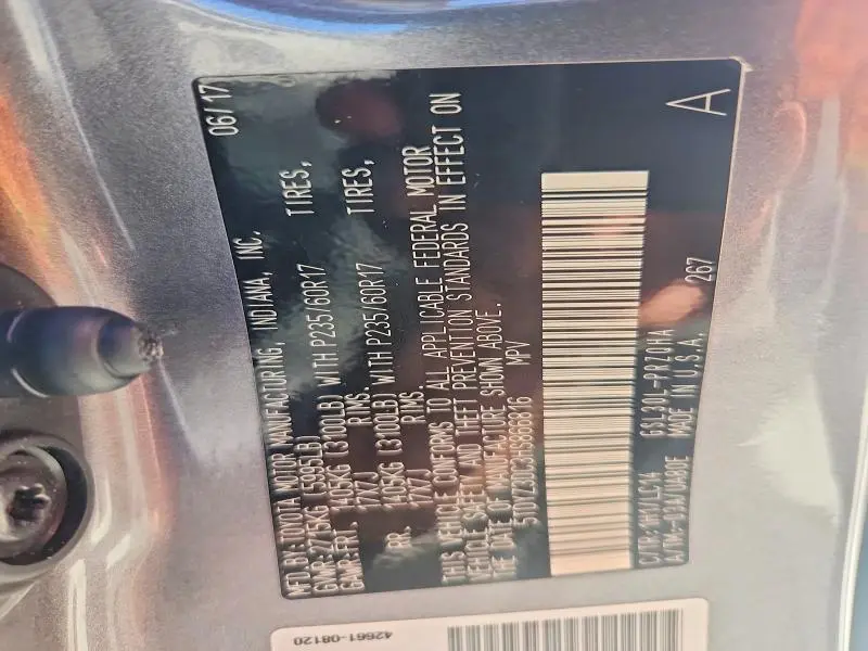 2017 TOYOTA SIENNA XLE 8-PASSENGER  