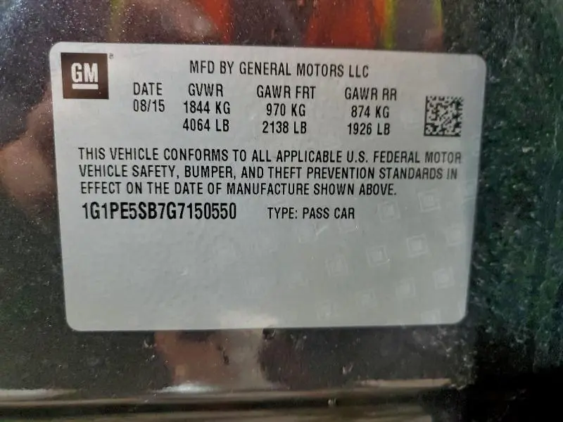 2016 CHEVROLET CRUZE LIMITED LT  