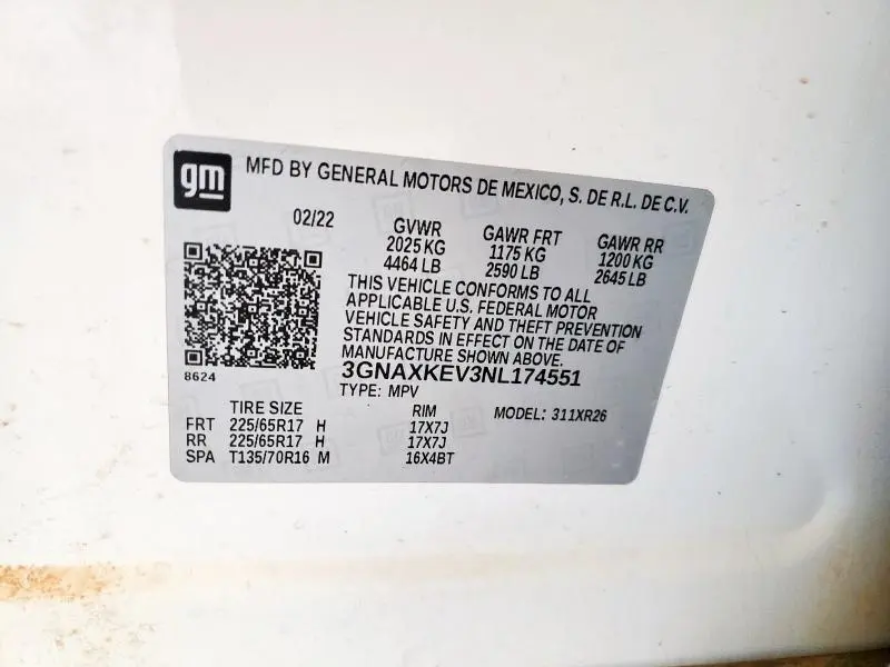 2022 CHEVROLET EQUINOX LT  