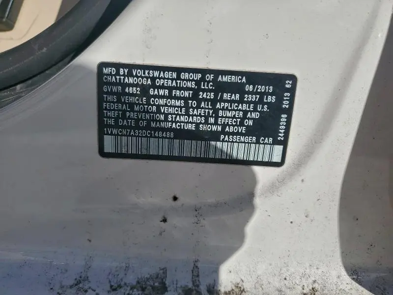 2013 VOLKSWAGEN PASSAT SEL  