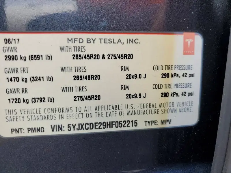 2017 TESLA MODEL X 100D