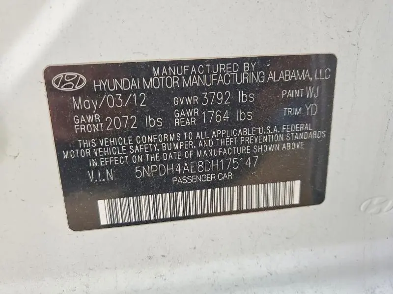 2013 HYUNDAI ELANTRA LIMITED  