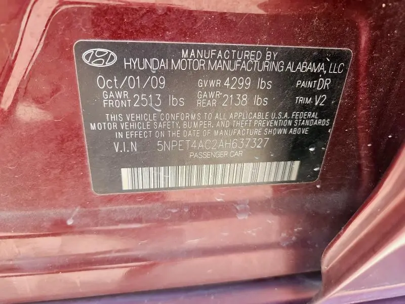 2010 HYUNDAI SONATA GLS  