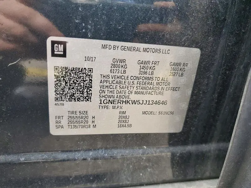 2018 CHEVROLET TRAVERSE LT  