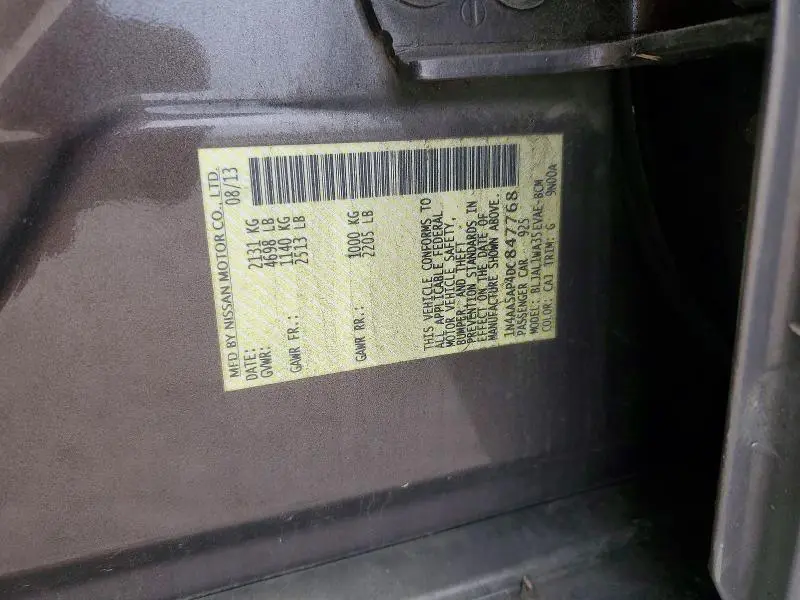 2013 NISSAN MAXIMA S  