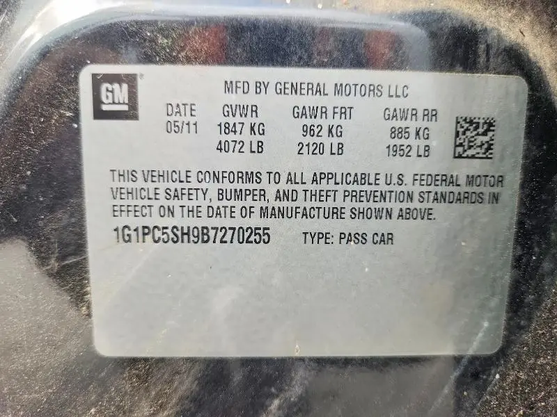 2011 CHEVROLET CRUZE LS  