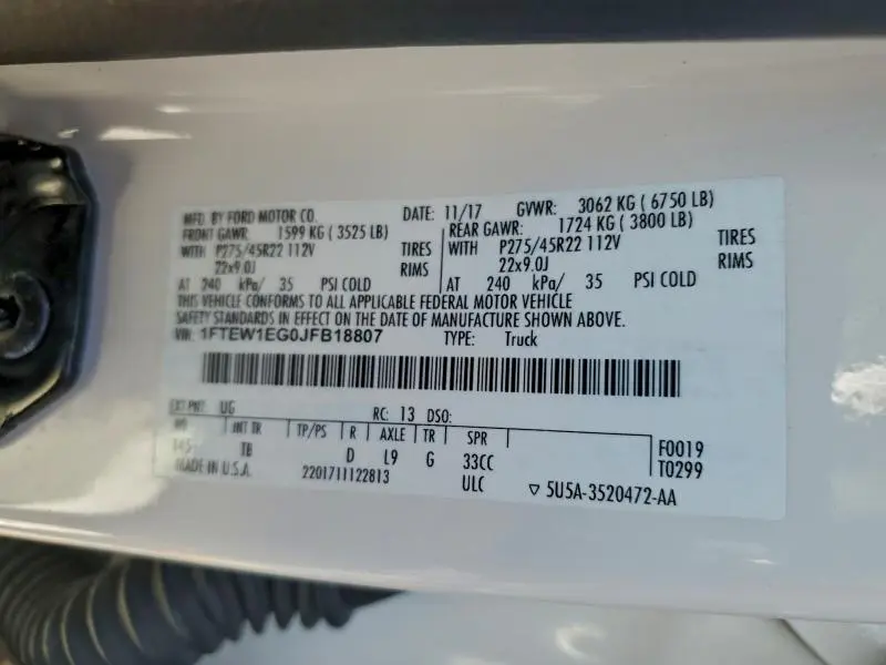 2018 FORD F150 SUPERCREW  