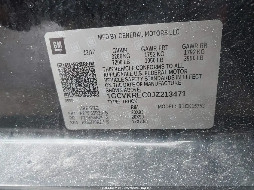 2018 CHEVROLET SILVERADO 1500 2LT