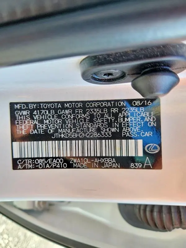 2017 LEXUS CT 200  