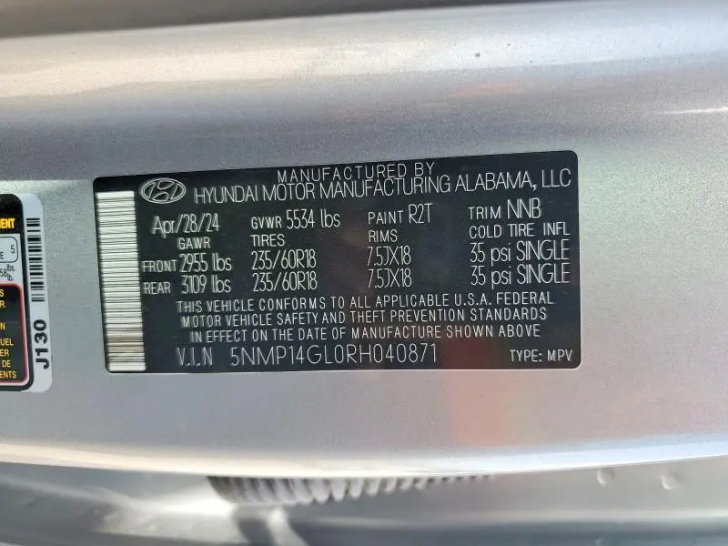 2024 HYUNDAI SANTA FE SE  