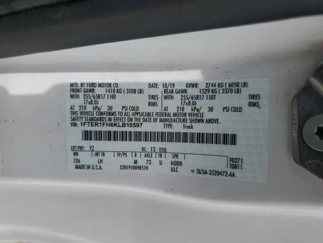 2019 FORD RANGER XL  
