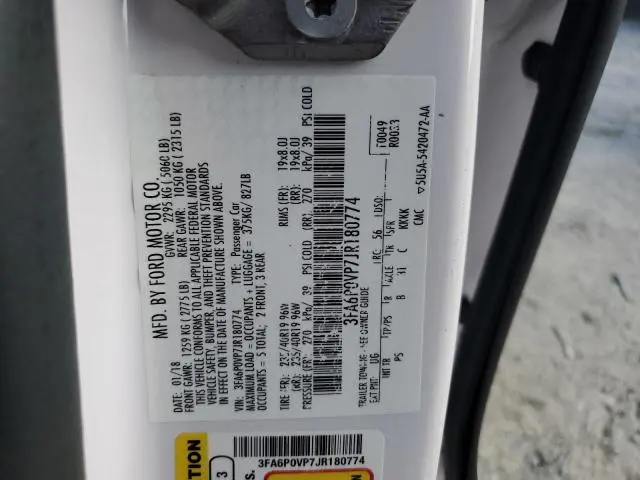 2018 FORD FUSION SPORT  