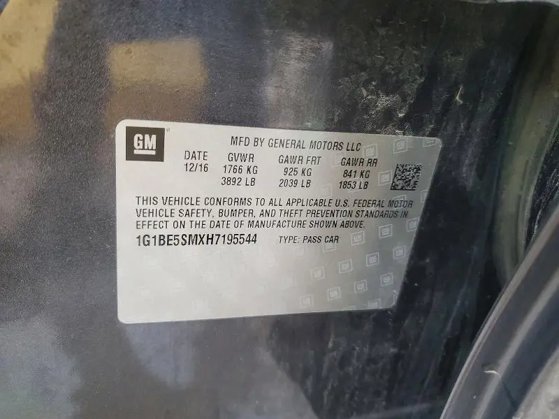 2017 CHEVROLET CRUZE LT  