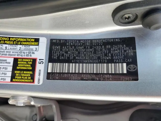 2022 TOYOTA CAMRY LE