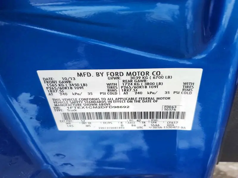 2013 FORD F150 SUPER CAB  