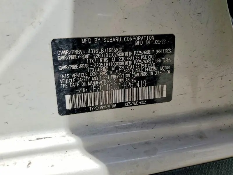 2023 SUBARU CROSSTREK SPORT  