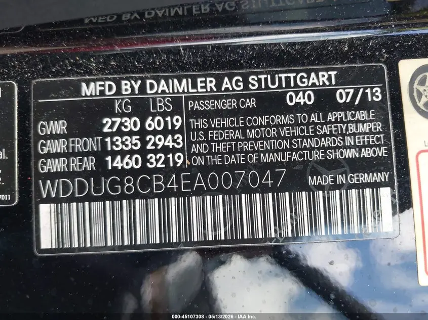 2014 MERCEDES-BENZ S 550  