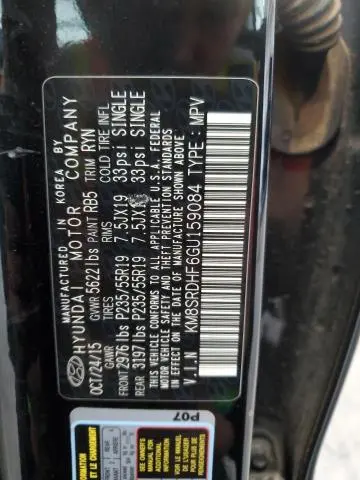 2016 HYUNDAI SANTA FE SE ULTIMATE  