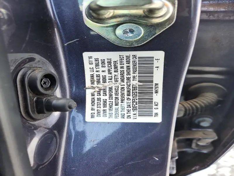 2016 HONDA CIVIC LX  