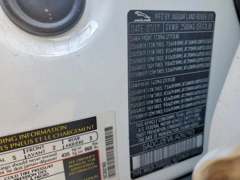 2018 JAGUAR F-PACE PREMIUM  