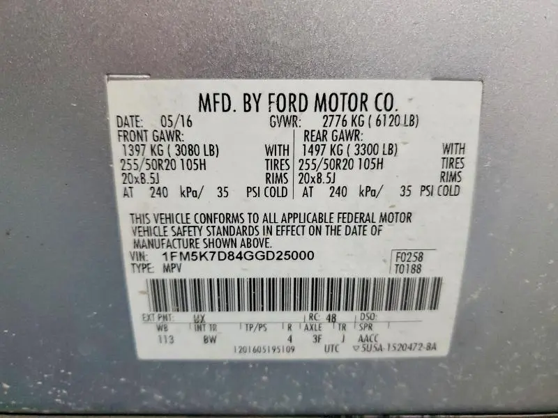 2016 FORD EXPLORER XLT  