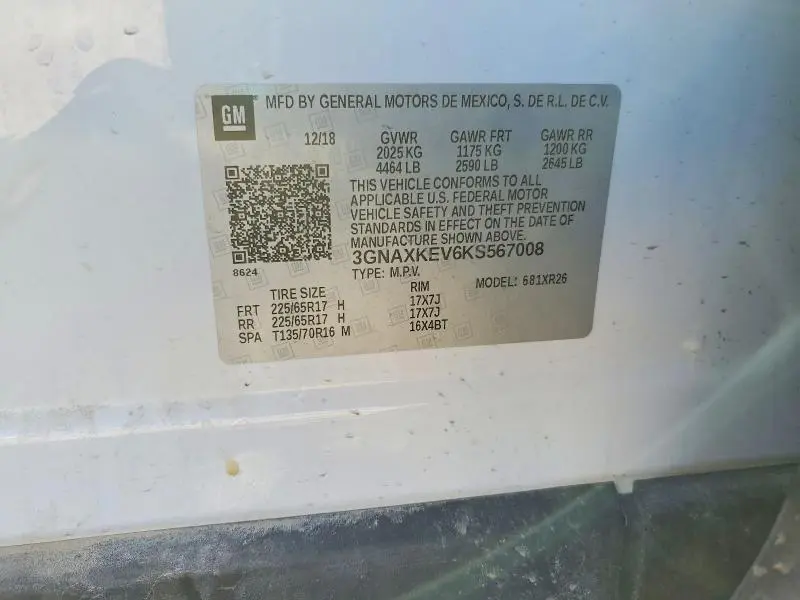 2019 CHEVROLET EQUINOX LT  