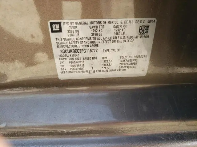 2015 CHEVROLET SILVERADO K1500 LT