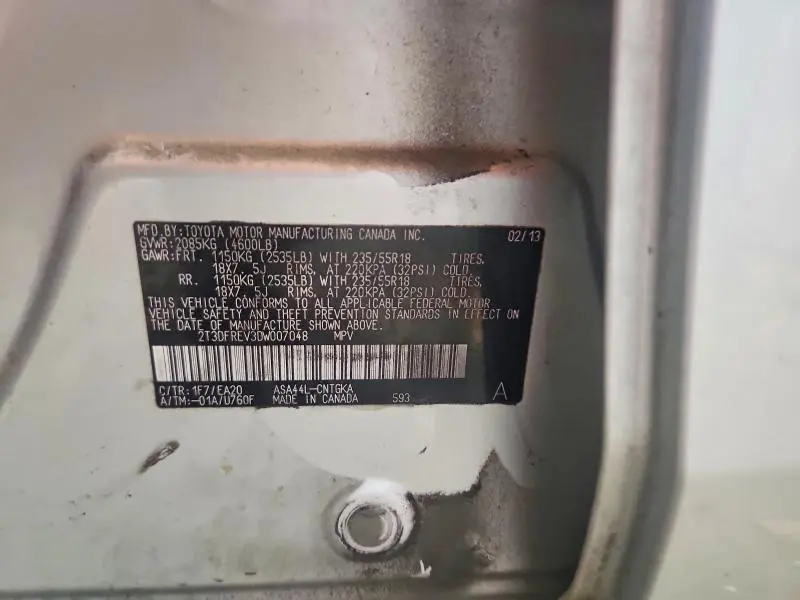 2013 TOYOTA RAV4 LIMITED  