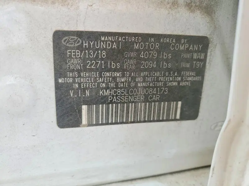 2018 HYUNDAI IONIQ LIMITED  