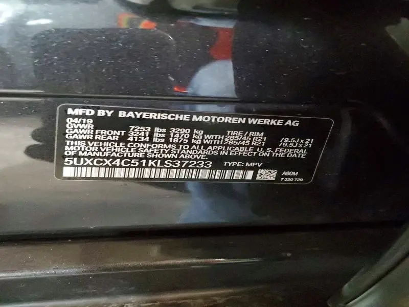 2019 BMW X7 XDRIVE50I  