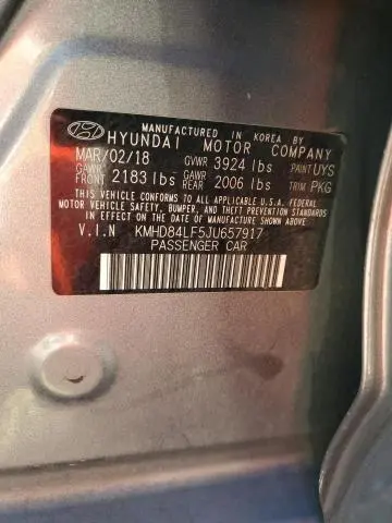 2018 HYUNDAI ELANTRA SEL