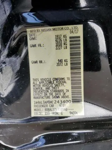 2017 NISSAN ALTIMA 2.5  