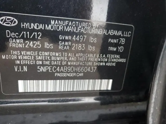 2013 HYUNDAI SONATA SE  