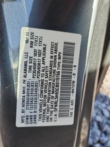 2012 HONDA ODYSSEY EXL  