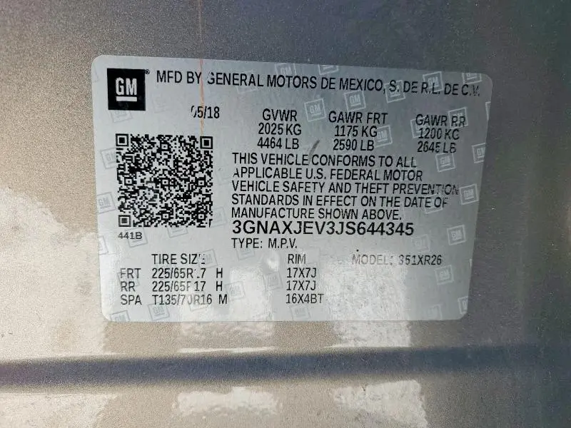 2018 CHEVROLET EQUINOX LT  