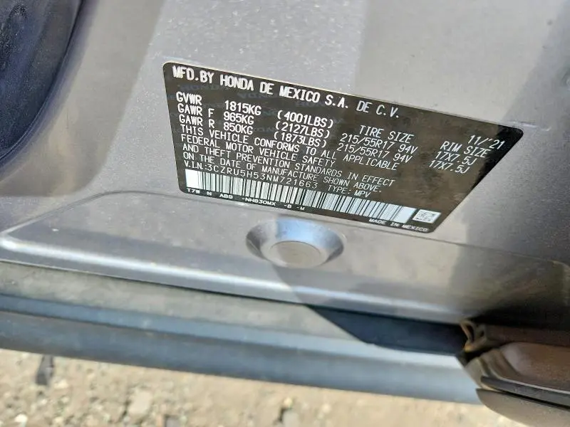 2022 HONDA HR-V EX  