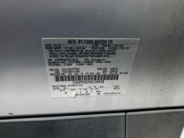 2013 FORD TAURUS SEL  